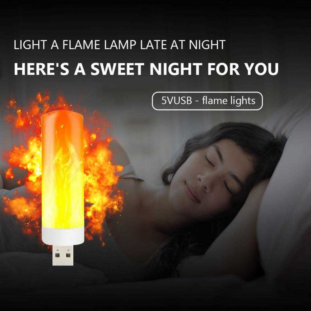 Luci notturne LED Fiamma Luci USB Atmosfera Luce notturna Fiamma lampeggiante Candela Lampada da libro con Power Bank Illuminazione da campeggio Accendisigari P230331