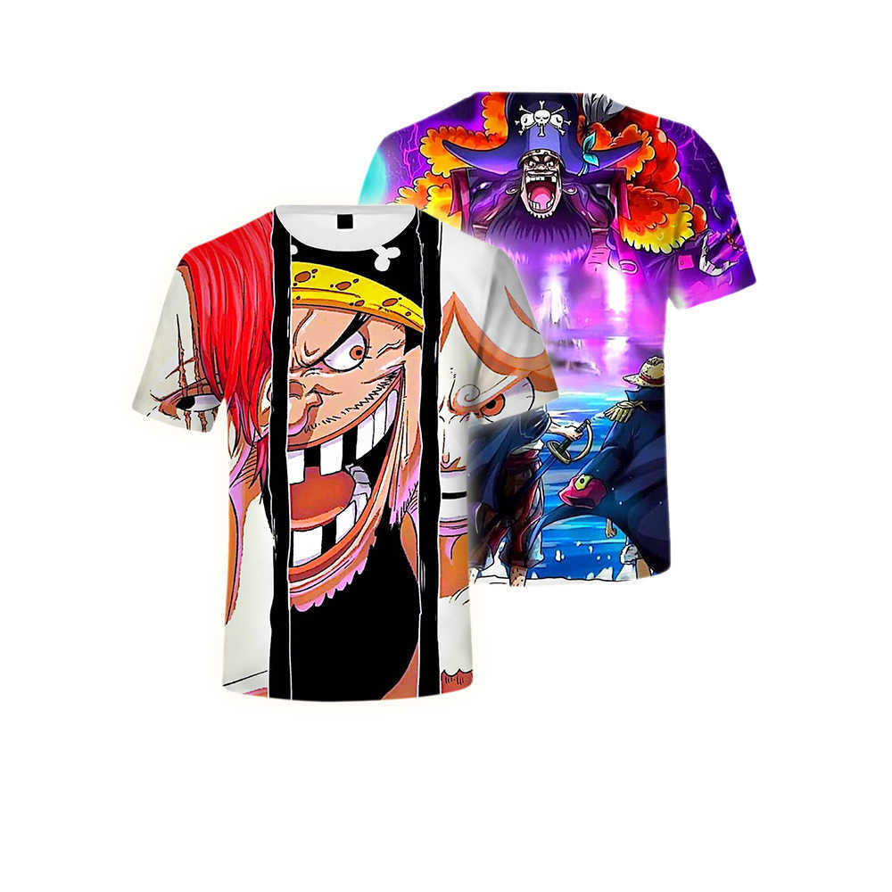 Ny Riman Pirate King Lufei One Piece Film Red Animation Perifer 3D Digital Printing Short Sleeve