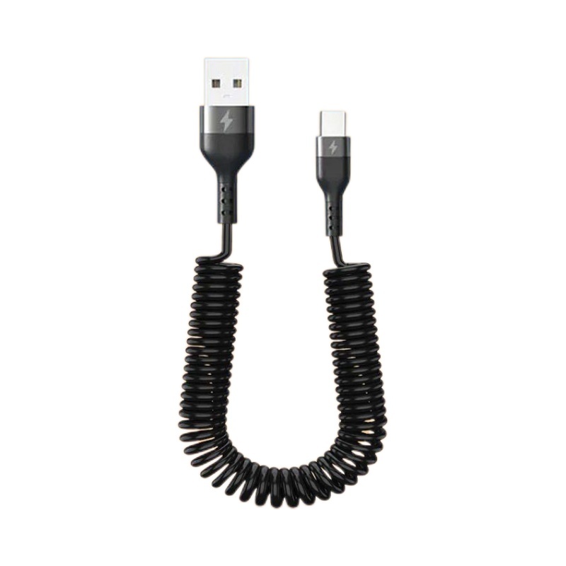 Rekbare Type-C mobiele telefoon oplaadkabels Niet-geknotted USB-C naar USB3.0 Auto Fast Charge Cable