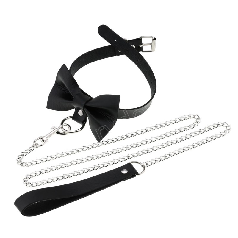 Sexy Harajuku PU Leder Kette Halskette für Frauen Männer Paar Geschenk Punk Bowknot Choker Halskette Körperkette Schmuck