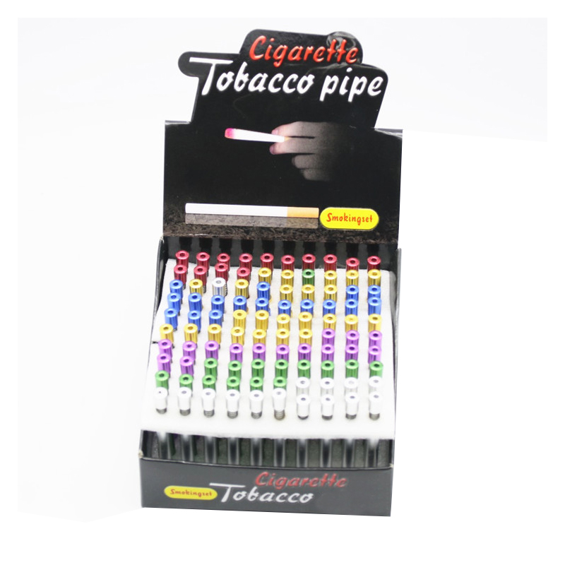 Tuyaux de fumée à ressort en métal tabac herbe une poche de frappeur tuyau à main en acier Portable fumée bouffée Cigarette un clic propre