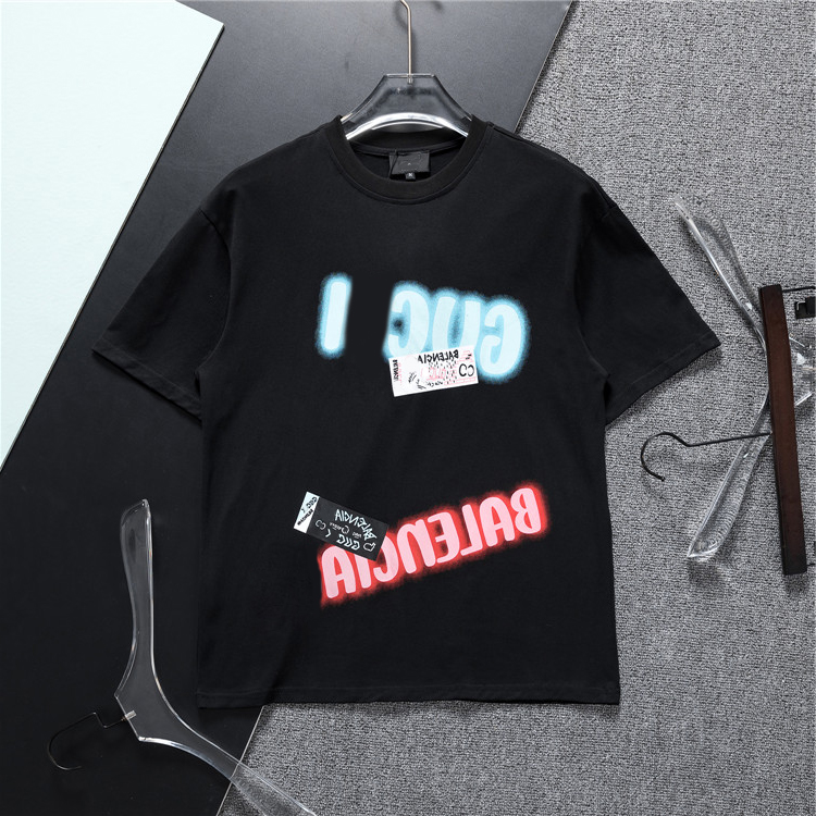 Fashion Designer Men's T-Shirts Brand Casual Letter Print Pattern Round Neck Short Sleeve Wrinkle Proof Cotton Spring/Summer New Men's and Women's Top M-XXXL
