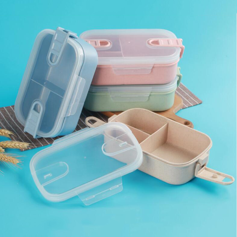 Vete Straw Lunch Box Microwave Bento Boxes Health Natural Student Portable Food Storage Dinner Box