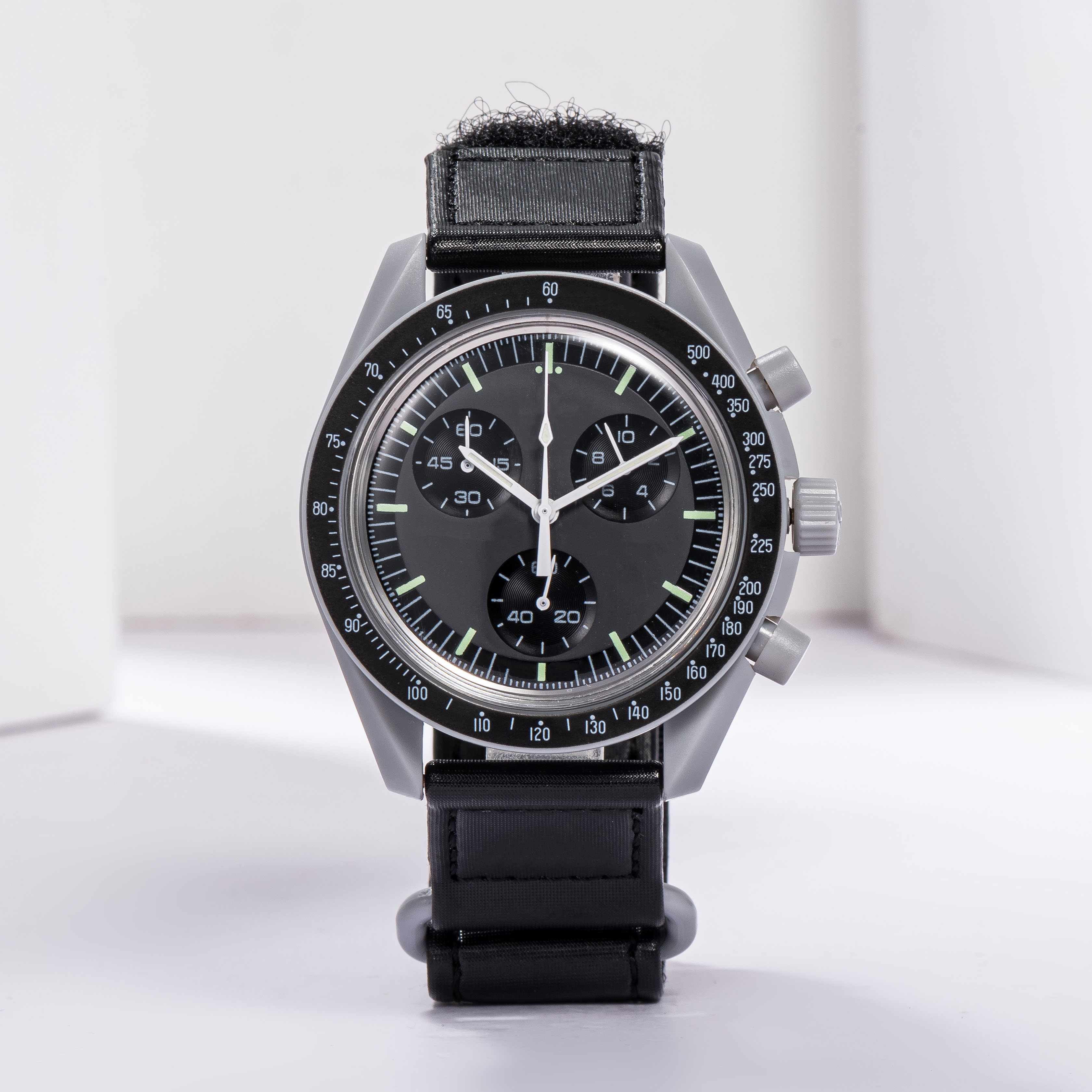 Nieuwe biokeramische quartz chronograaf heren dameshorloge Mission To Mercury 42 mm zwart nylon luxe horloge James montre de luxe limited edition meesterhorloge