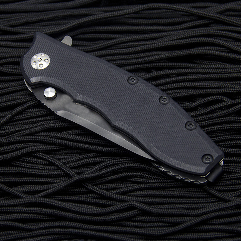 Z T0562 Flipper Pocket Folding Knife D2 Titan Beläggning Drop Point Blade G10/ Rostfritt stål Handtagande kulager Fast Open Knives med detaljhandelslådan
