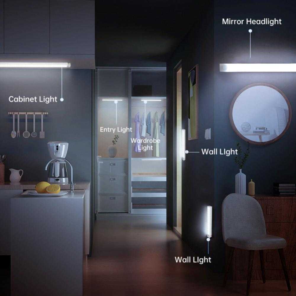 Night Lights Motion Sensor Light Wireless LED Night Light USB Rechargeable Night Lamp For Kitchen Cabinet Wardrobe Lamp Staircase Backlight P230331