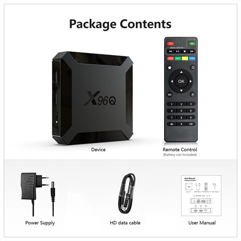 X96Q TV Box Android 10.0 Allwinner H313 2GB RAM 16GB ROM Quad Core HD 4K 2.4G WiFi Home Smart TV Box Reproductor multimedia 1GB 8GB Set Top Boxes