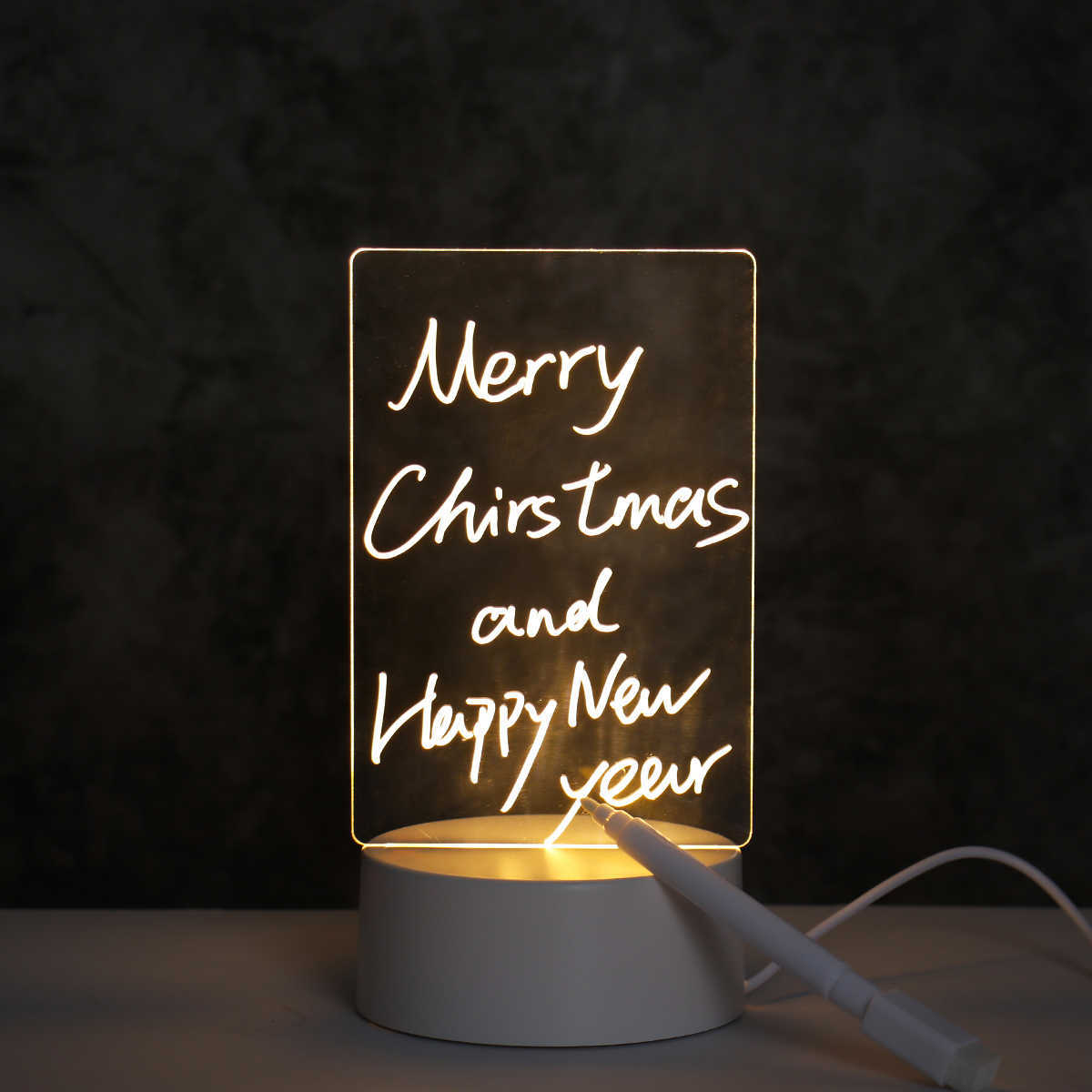 Veilleuses Note Board Veilleuse DIY Creative Led USB Message Lumière De Vacances Avec Stylo Cadeau Pour Enfants Petite Amie Décoration De La Maison Veilleuse P230331