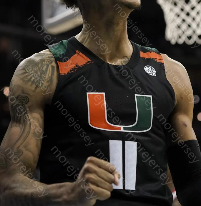 2023 Final Four 4 Jersey Miami Hurricanes Basketbal NCAA College Isaiah Wong Miller Nijel Pack Norchad Omier Wooga Populier Bensley Joseph Harlond Beverly