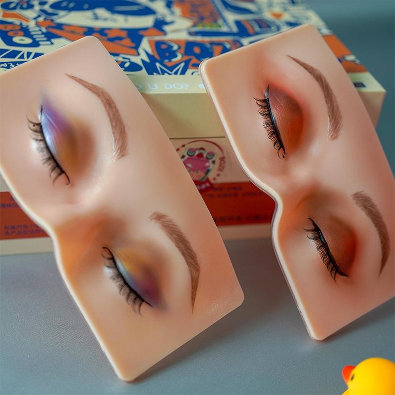 3D Mink Eyelash False Eyelash återanvändbar sminkbräda Eyebrow Tattoo Practice Skin Eye Makeup Training Silicone Practice Pad For Makeup Beauty Academy Cosmetic