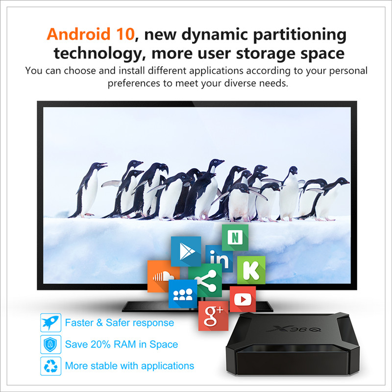 X96Q TV Kutusu Android 10.0 Allwinner H313 2GB RAM 16GB ROM Dört Çekirdek HD 4K 2.4G WiFi Home Smart Tv Medya Oyuncu 1GB 8GB Set Üst Kutular