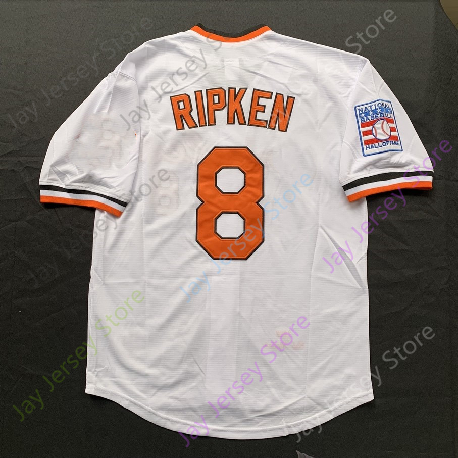 Cal Ripken Jr Jr. Jersey 2007 Hall Of Fame 1975 1989 2001 Vintage White BLack Orange Pullover Button Home Away All Stitched and Embroidery