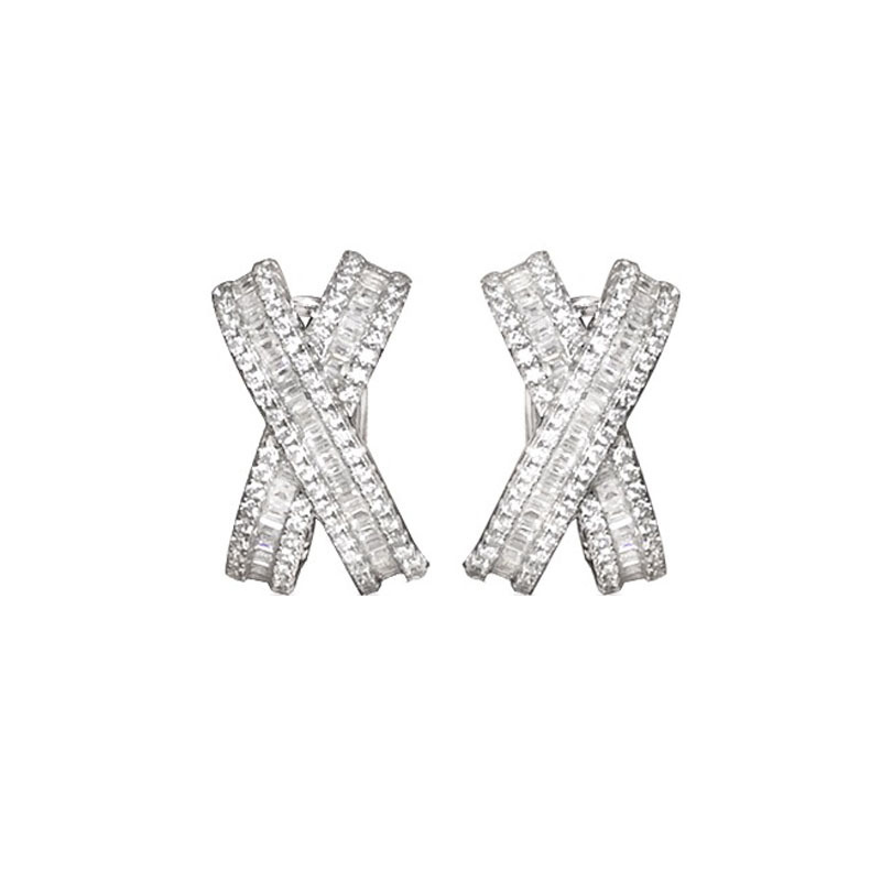 Orecchini con diamanti a croce fatti a mano Orecchini pendenti con pendenti matrimonio in argento sterling 925 le donne Promettono gioielli di fidanzamento