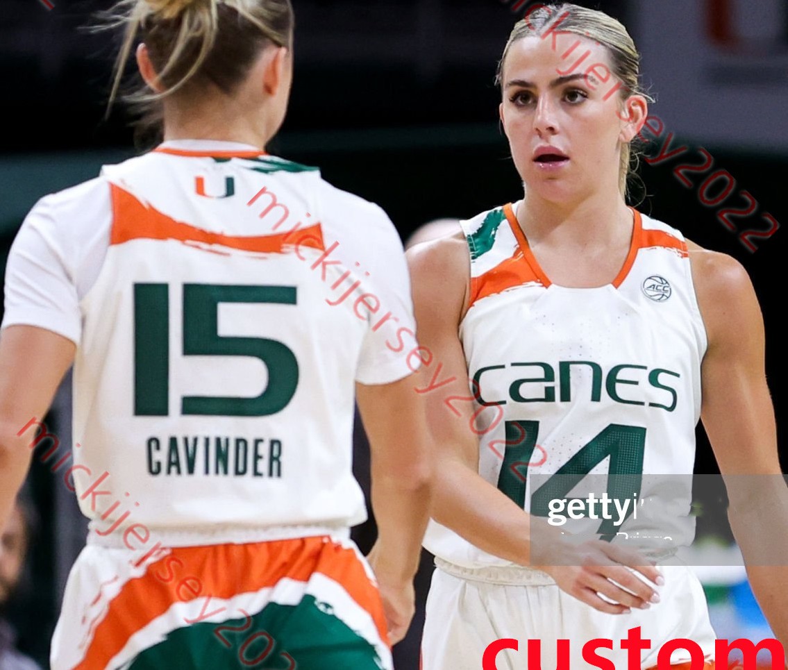 Haley Cavinder Miami Hurricanes Jersey Womens Basketball Jersey Kenza Salgues Hanna Cavinder