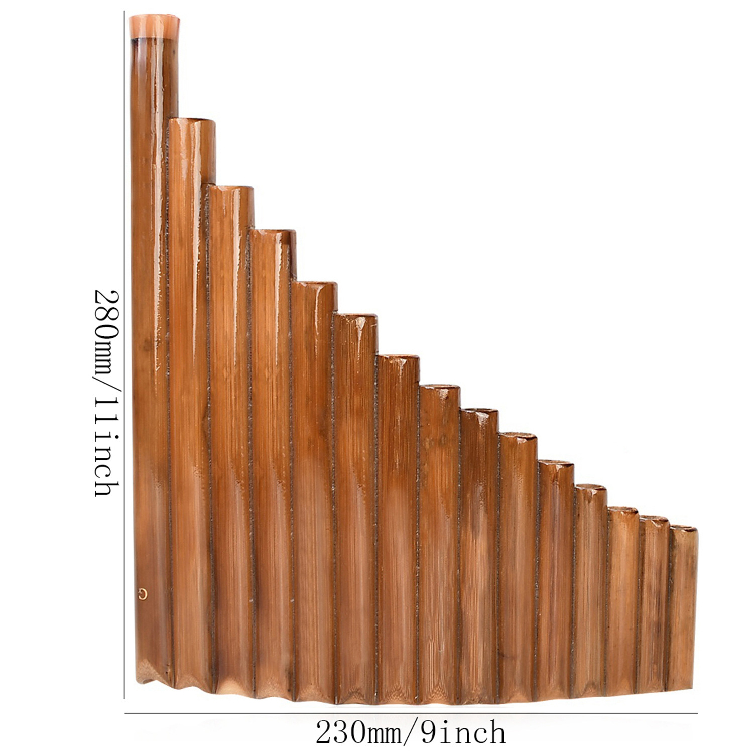 Pan Flute 15 Rör Naturliga bambu vindinstrument G Key Panpipe Kinesiskt traditionellt träblåsinstrument med rengöring av stångväska