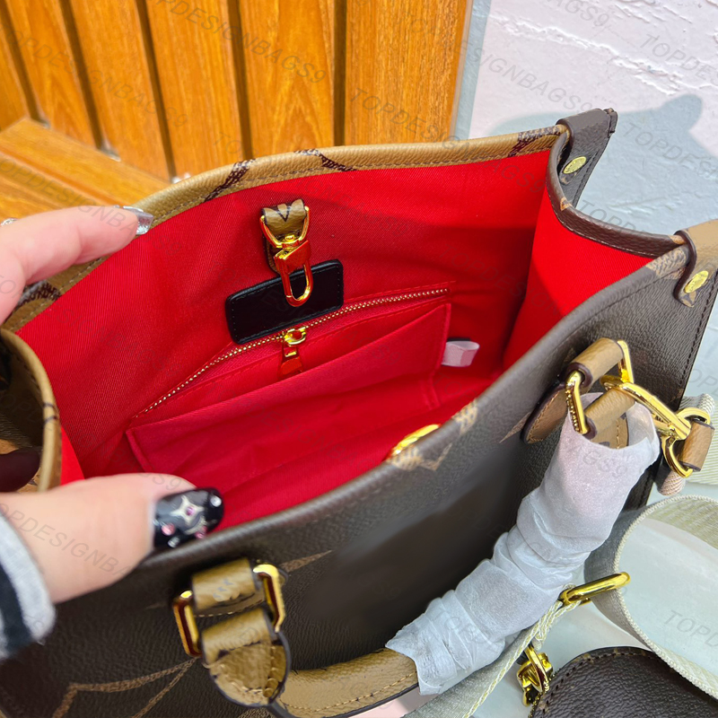 Bag de designer de designer de feminino Saco de moda com tira mini sacos de compras médios luxuris bolsa clássica onthego saco de bolsas