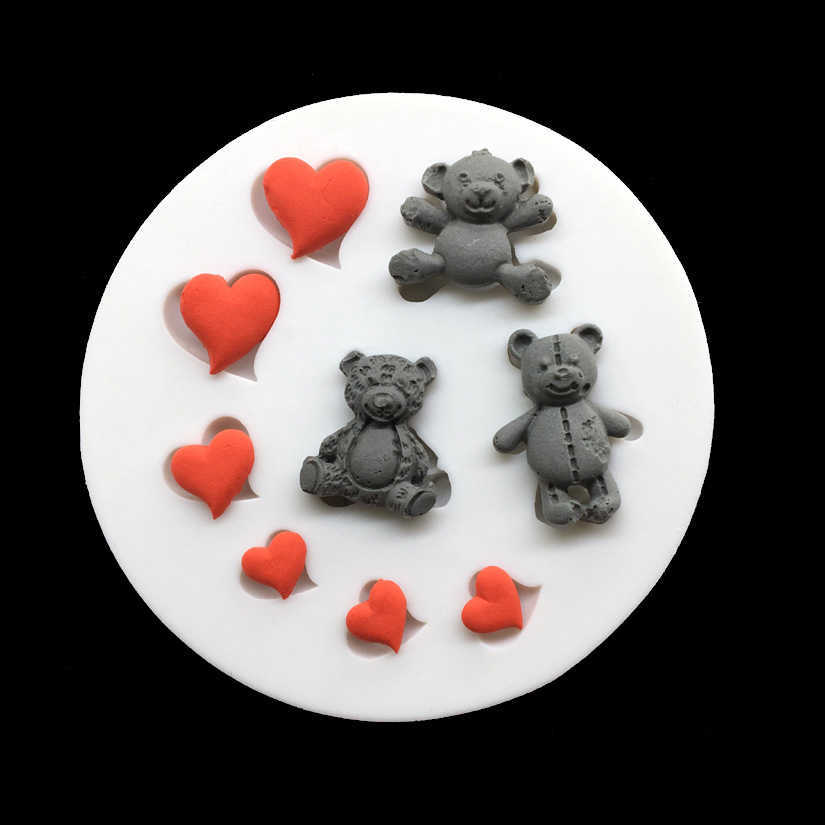 Nuovo simpatico orso silicone sugarcraft stampo strumenti in resina cupcake stampo da forno strumenti decorare torte fondente