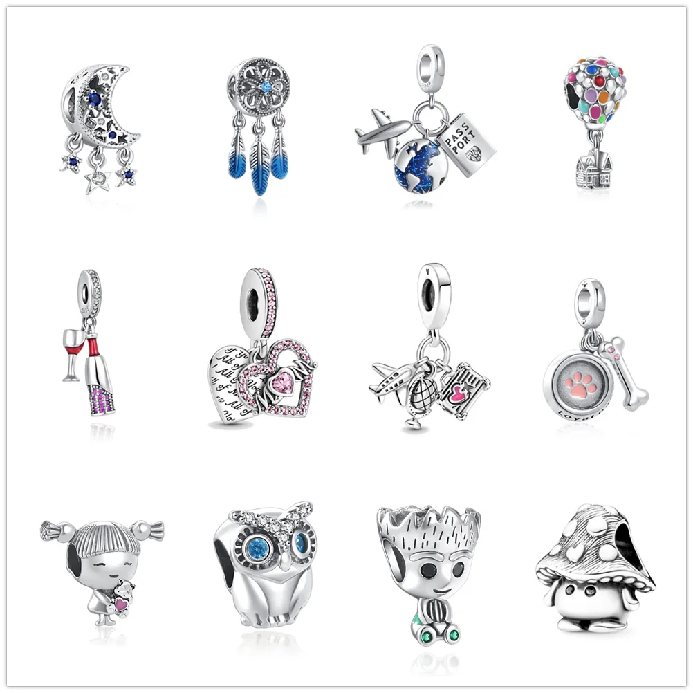 925 Sterling Silver Charms color women pendant jewelry galaxy starry sky charms Beads Original Fit Pandora Bracelet Jewelry Making DIY Gift