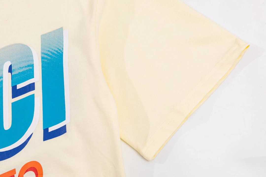 Designer Summer Women T Shirt Shirt Checked Rätt Blue Letter Print Beige Sleeve T-Shirt Summer Top High Version