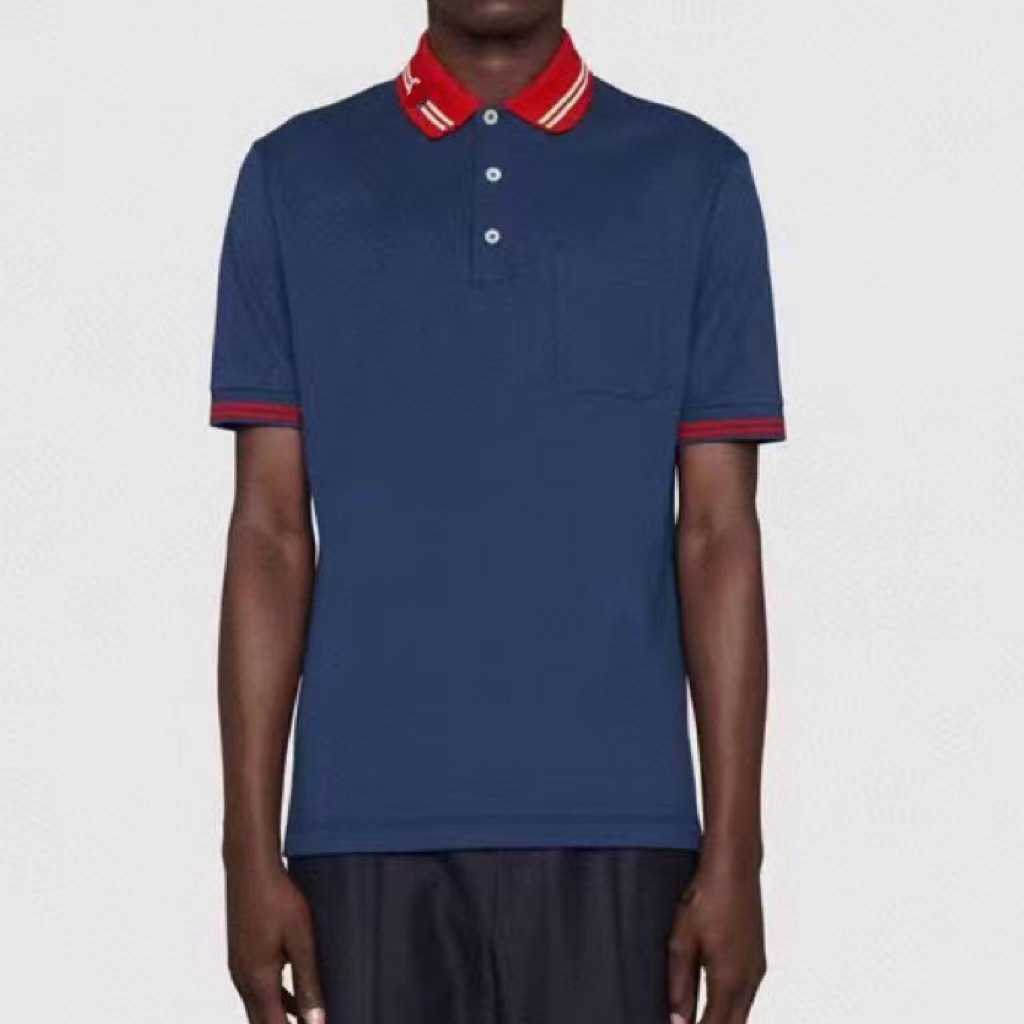 2023 NOWOŚĆ WYSOKIEJ WYSOKIEJ WYSOKIEJ WYKORZYSTAJĄCE KONTYKI KONTYKI RÓWNIKOWANIE DECKINEK DEKOLINY Haft Pure Rleeve Polo Unisex Casual Loose Tee