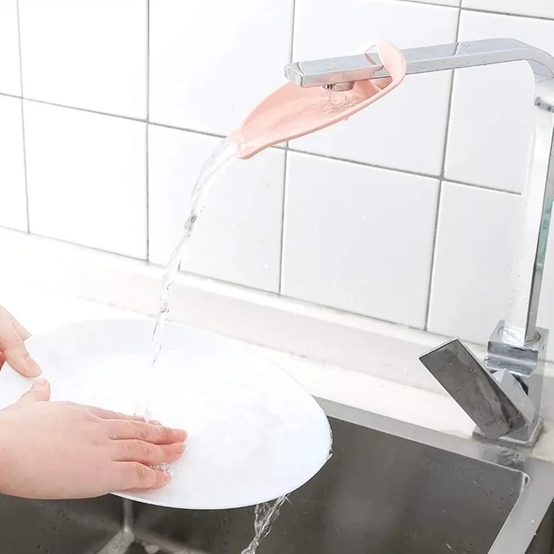 Süblimasyon çocuklar bebek el yıkayıcı silikon musluk genişletici lavabo sapı uzantı çocuklar el yıkama kılavuzu araç sıçrama geçirmez memeli banyo aksesuarları