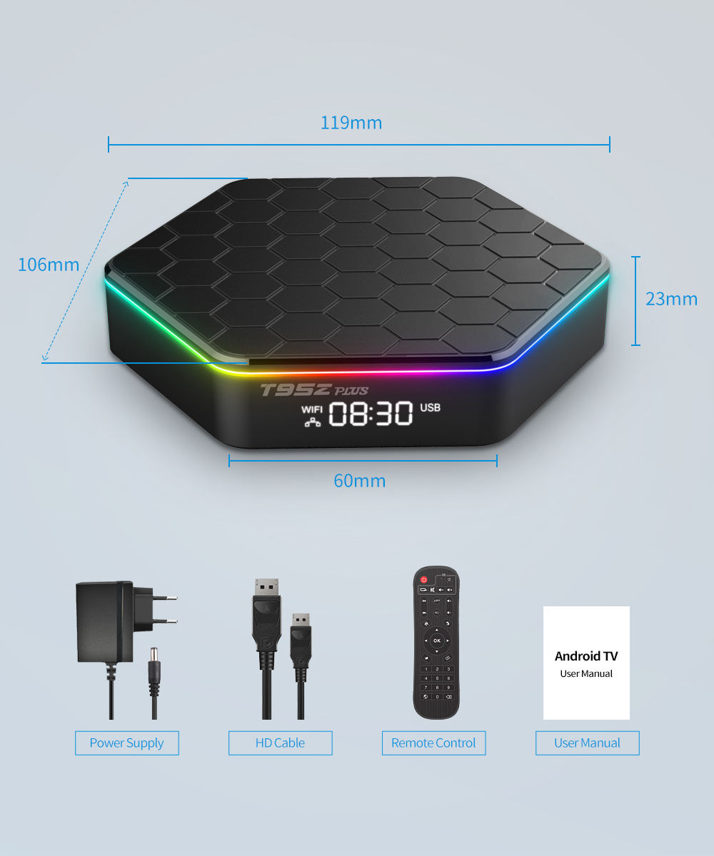 T95Z Plus Android 12 TV Box Allwinner H618 4GB 64GB 32GB 2GB16GB Media Player 2.4G 5G WIFI6 BT4.0 100M 6K