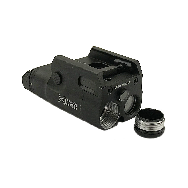 Tactical XC2 Pistol Light Ultra Compact LED Gun Light 200 Lunmens Output Integrerad med Röd Laser Gevär Jakt Ficklampa