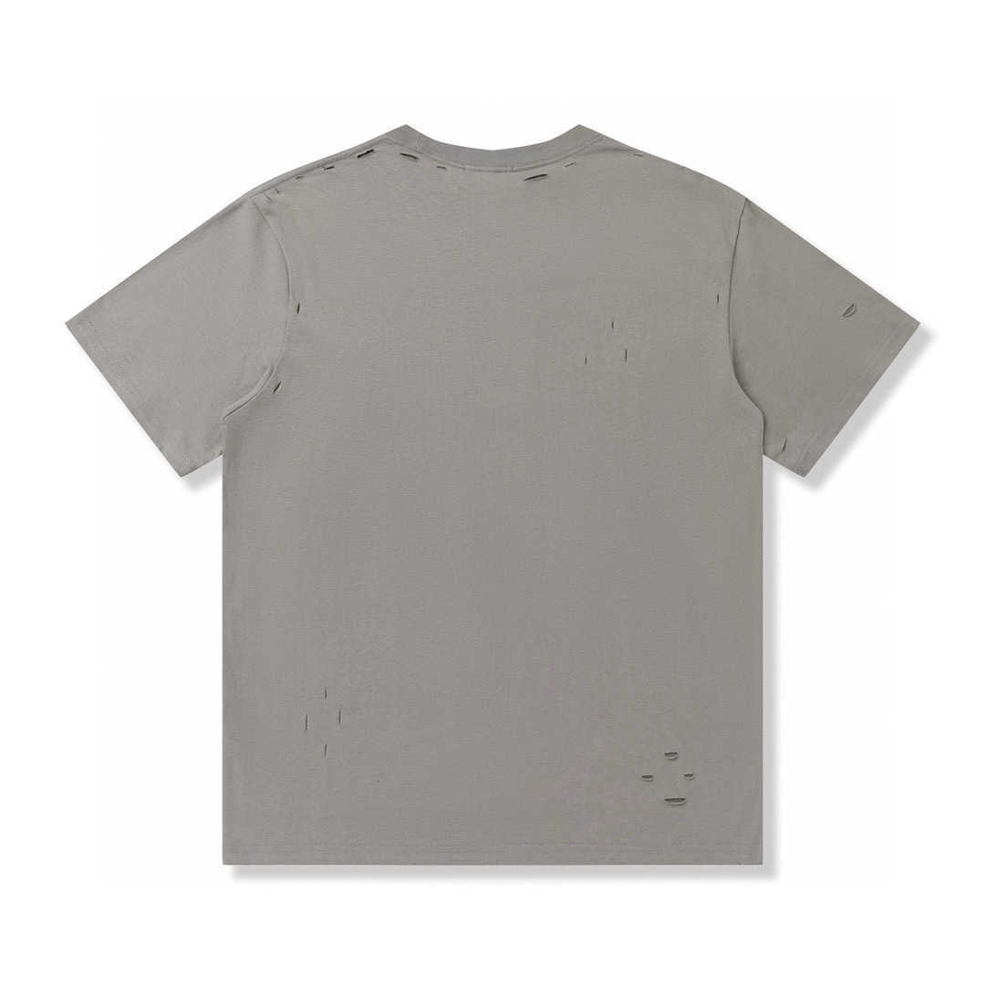 Projektantka damska odzież 20% zniżki na koszulę Oryginał z prania uszkodzony krótko-rękawski koszulka rozmyte litery Koreańska wersja luźna neutralna koszulka