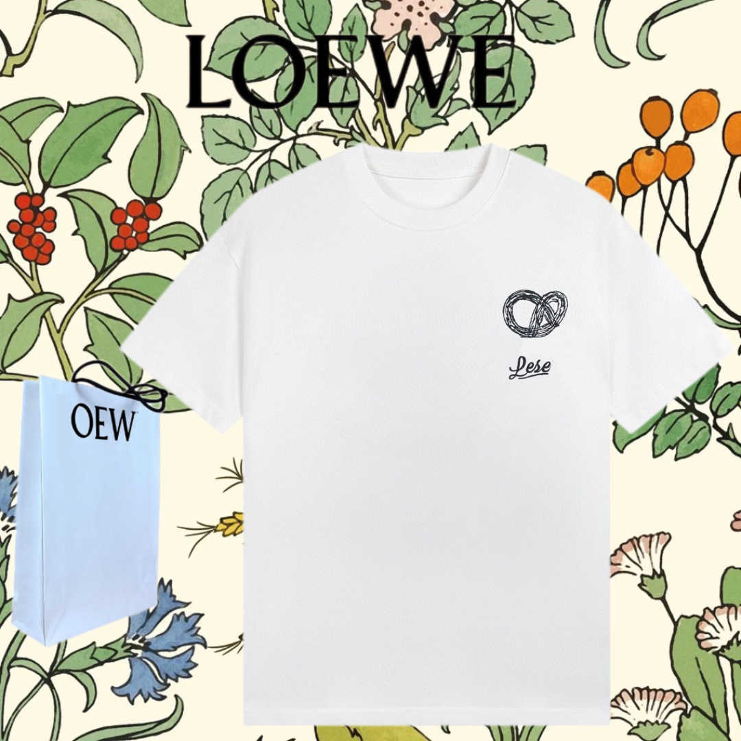 Designer Nieuwe Women T Shirt Shirt High Version 23 Label LW Handgeschilderde graffiti print borst Unisex paar Outfit Sleeve