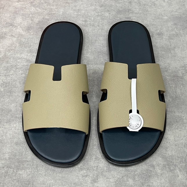 Lyxdesigner mode män sandaler tofflor flip flops casual strandskor läder material hög kvalitetssäkring med låda
