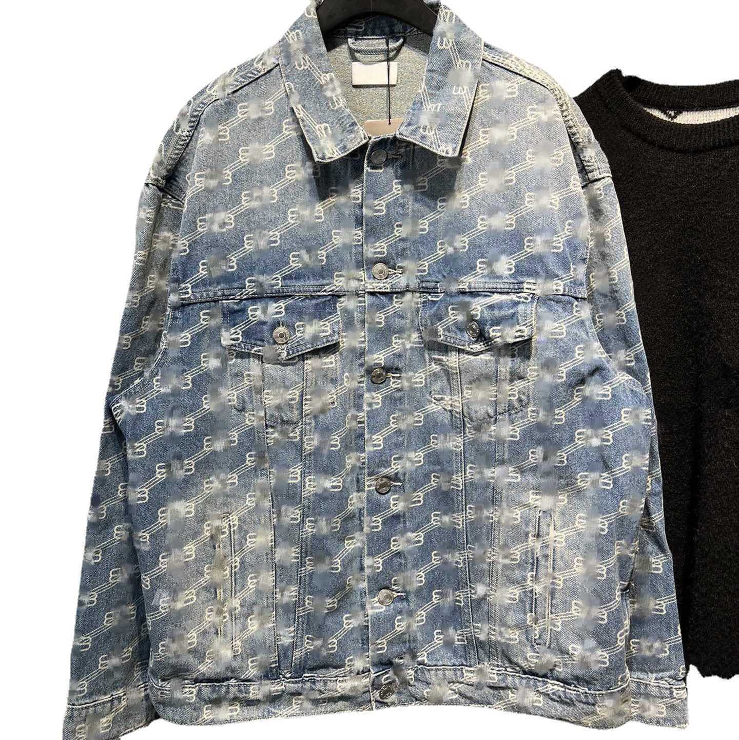 Vêtements pour femmes de créateurs 20% de réduction sur la chemise Version de marché différenciée de haute qualité Famille AOP Unisex OS Loose Denim Coat
