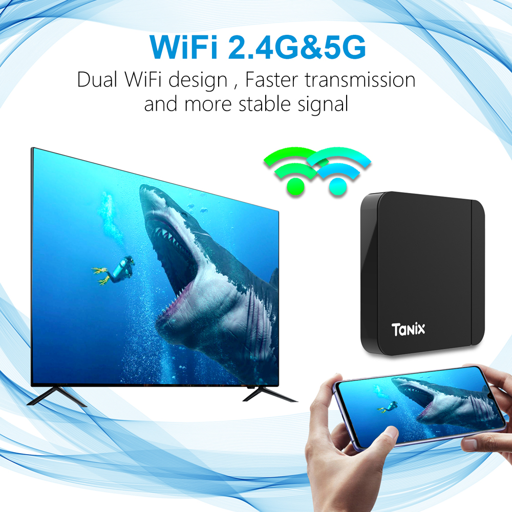 Tanix W2 Android 11 TV Box Amlogic S905W2 Quad Core 4GB 64GB 32GB 16GB 2.4G 5G Dual Wifi Bluetooth 4.0 AV1