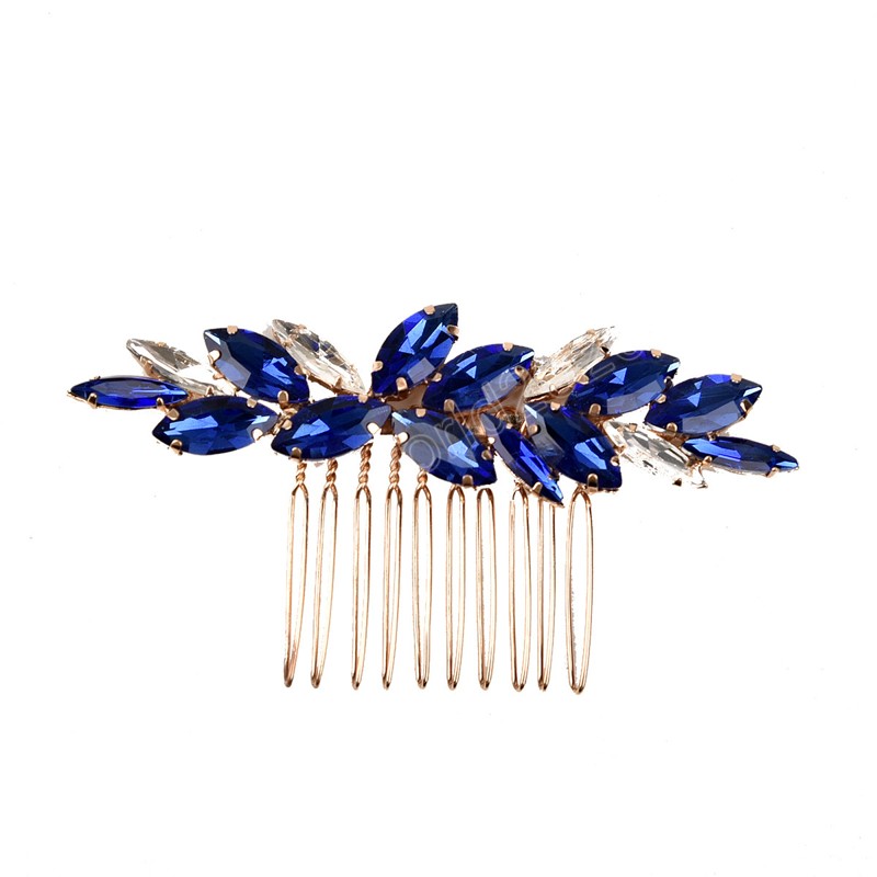 Rhinestone Hair Comb Fashion Insert Combs Gold plated Bridal Headdress Handmade Wedding Hair Accessories for Women Girls