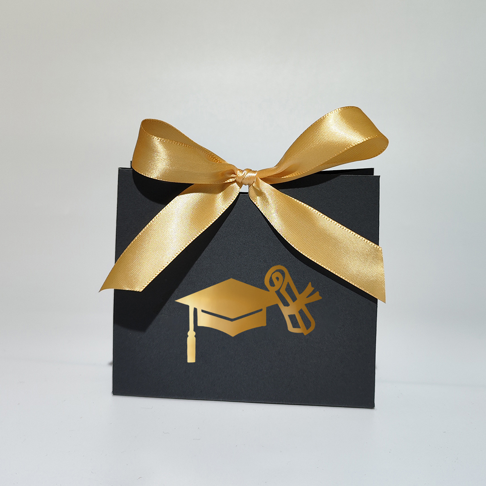 Gold Glitter Cap Candy Boxes Graduation Party Favors Box Decorations Gift Chocolate Box for Party Supplies