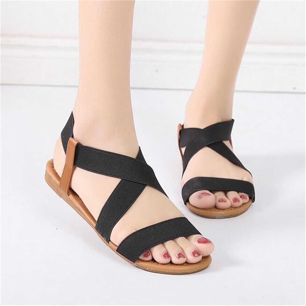 Sandales Femmes Sandales Printemps Été Dames Chaussures Talon Bas Anti Dérapant Plage Chaussures Peep-toe Casual Marche Plat Sandalias Femme AA230502