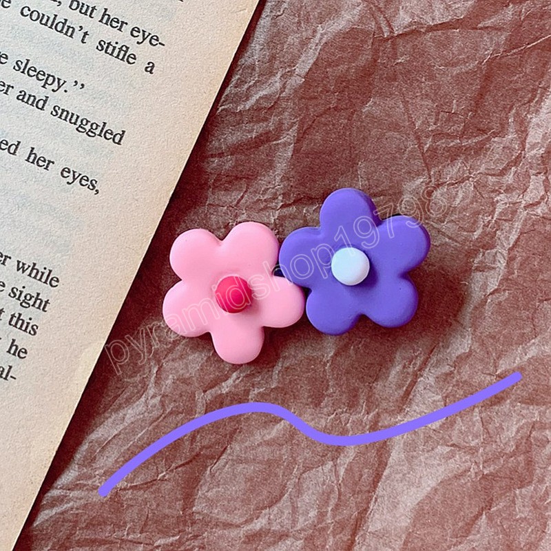 Flowers Hair Clip Girl Cute Hair Bands Hair Accessories Handmade Acrylic Headwear Hairpins Cartoon Hairpin Headdress Gift