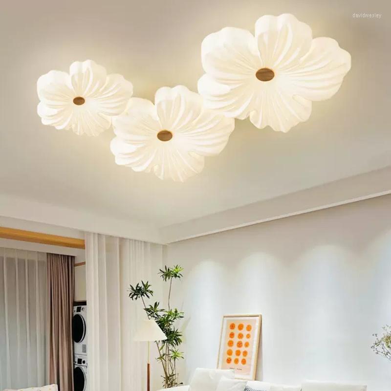 Lustres de lustres de flor moderna luz de teto led de teto para sala de estar lâmpadas de iluminação de decoração interna de sala de estar lâmpada de iluminação de decoração