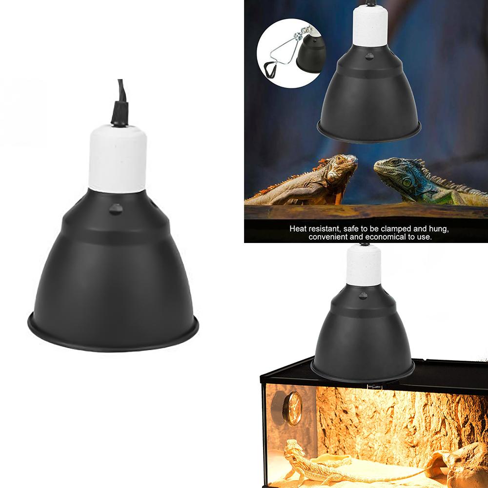 Belysning 300W E27 Reptil Ceramic UVB Heat Light Lamp Dome Holder Turtle Broder Basking UK/EU Plug Bulb Lampshade