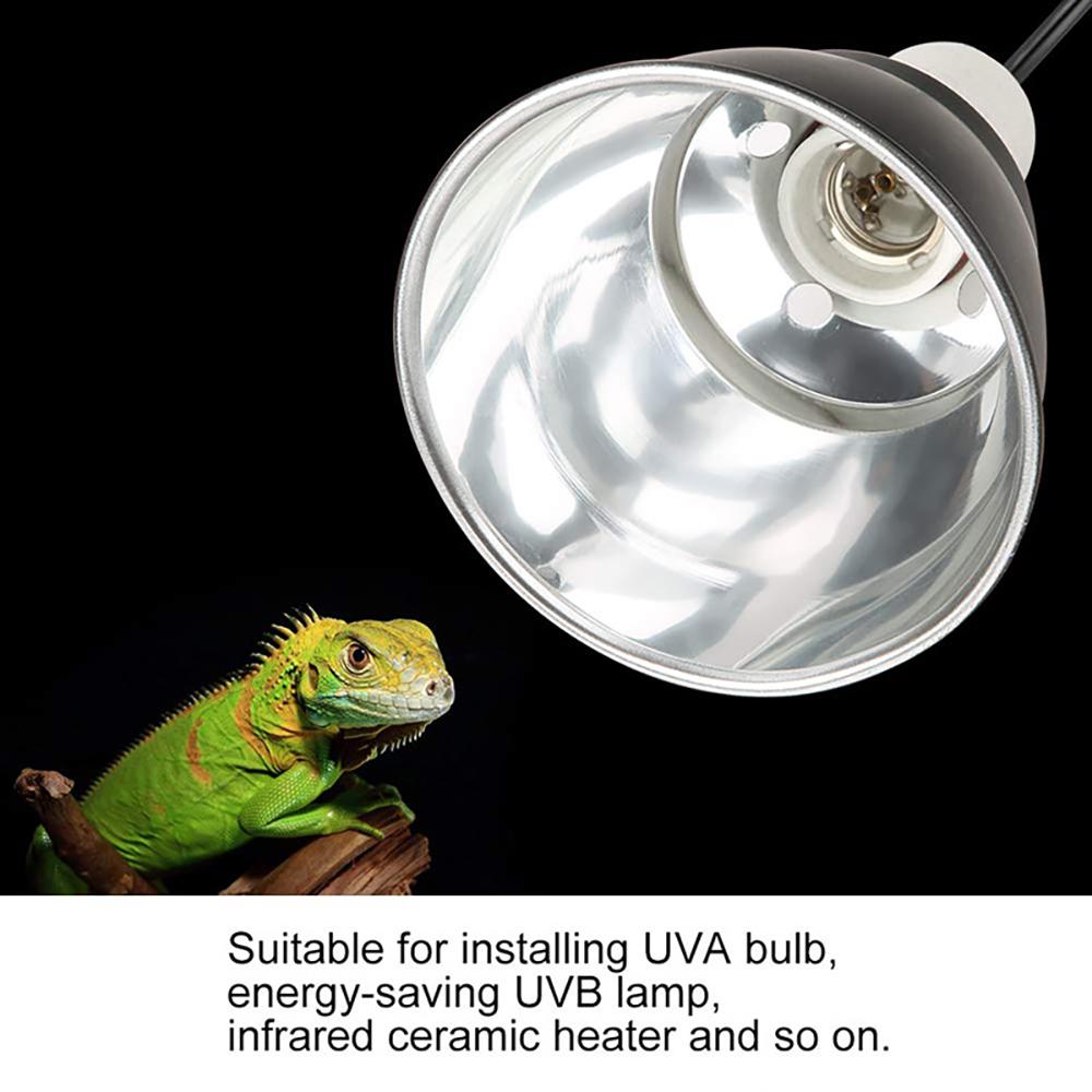 Belysning 300W E27 Reptil Ceramic UVB Heat Light Lamp Dome Holder Turtle Broder Basking UK/EU Plug Bulb Lampshade