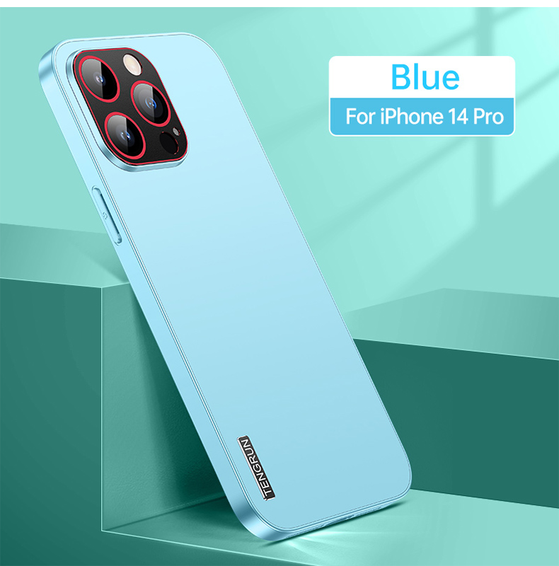 Matte Metal Vogue Phone Case for iPhone 14 13 12 Pro Max Durable Slim Anti-skid Full Protective Soft Bumper Solid Color Back Cover with Camera Lens Protection