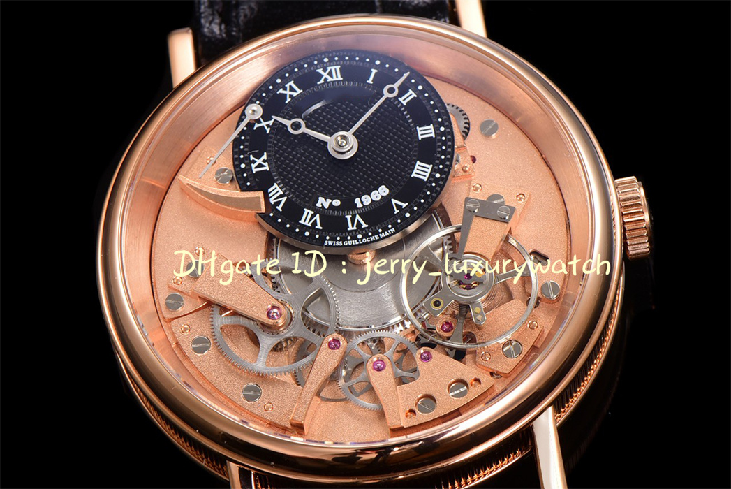 ZF 7097 Tradition Helautomatisk omvänd Jump Second Hand Luxury Men's Watch, 505 SR1 Mechanical Movement 40mmx11.65, Gold