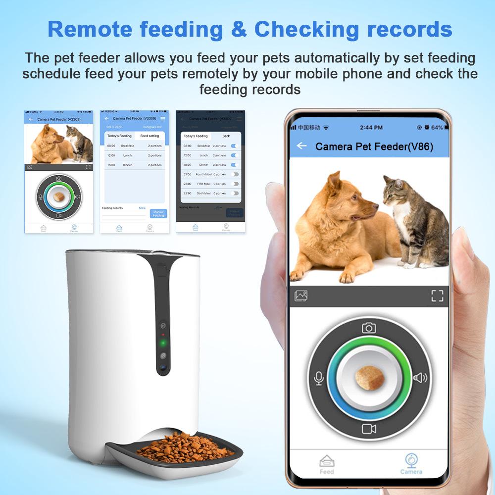 Fütterung 6L Große Kapazität Tuya APP Pet Feeder Intelligente Automatische Lebensmittelverteilung Mit Timing Quantitative WIFI HD Kamera Für Katze hund Schüssel