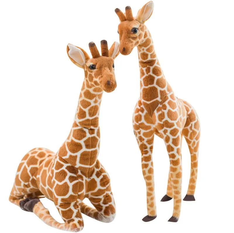 Großhandel Riesige Real Life Giraffe Plüschtiere Nette Stofftierpuppen Weiche Simulation Giraffe Puppe Hochwertige Geburtstagsgeschenk Kinder Spielzeug 60 cm / 80 cm / 100 cm