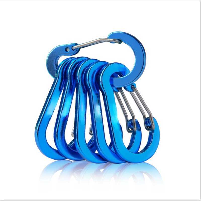 carabiners ألومنيوم سبيكة القرع على شكل كرابر قضبان الصيد معلقة مشبك التخييم في الهواء الطلق أداة متعددة الوظائف p230420nice