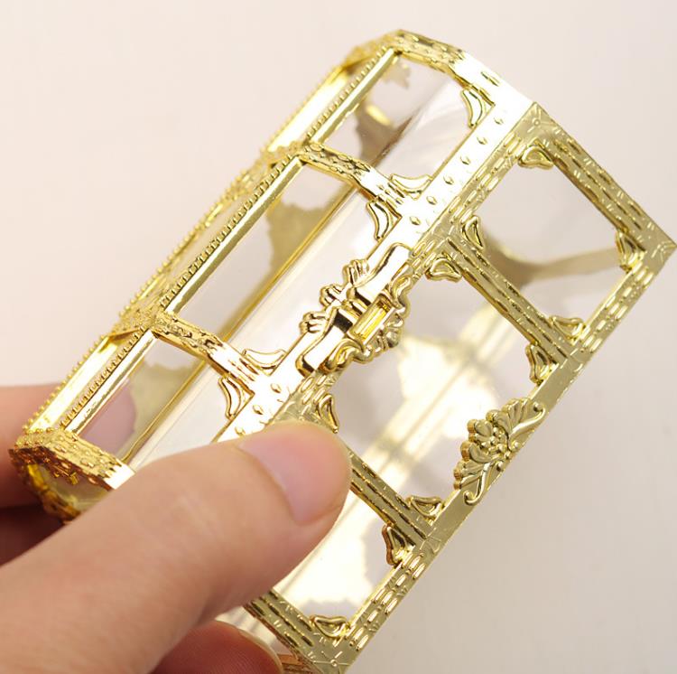 Plast Transparent Pirate Treasure Box Crystal Gem Candy Storage Organizer Chest for Jewelry Trinka SN759