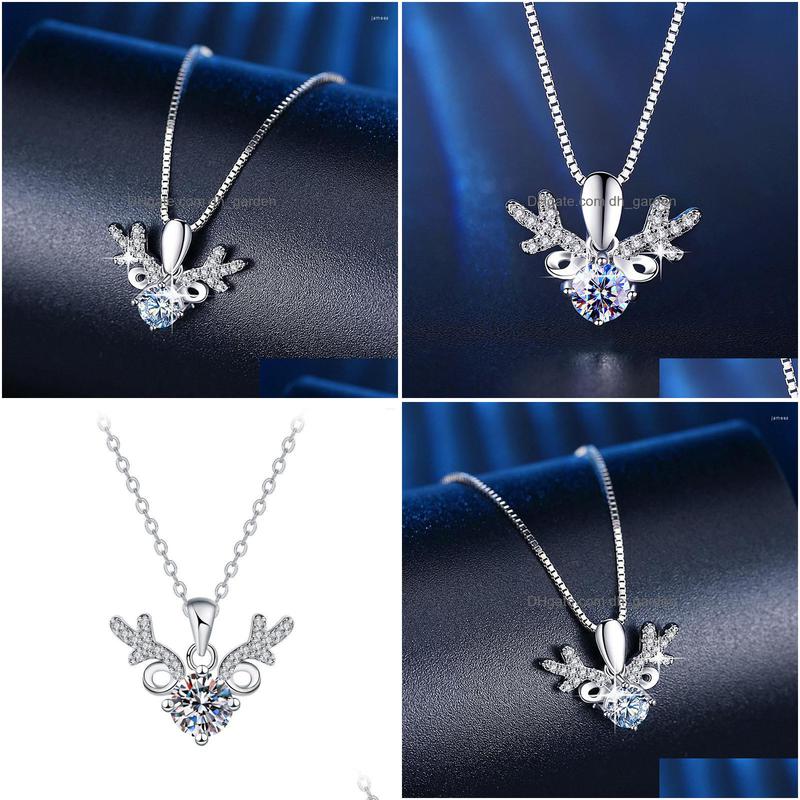 chains christmas one deer with you pendant simple small moissanite necklace versatile couple jewelry