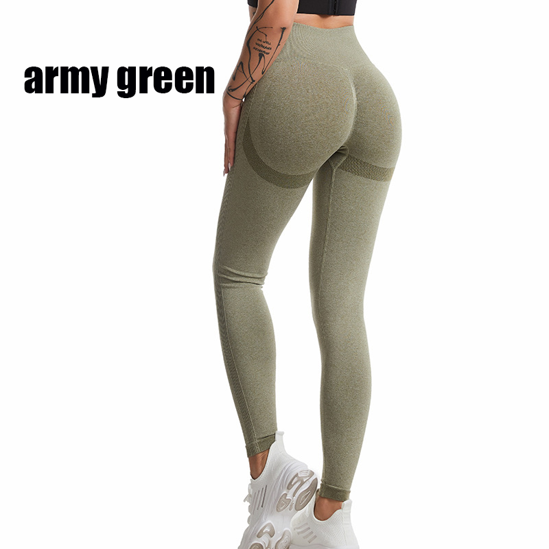 Yoga pants European and American spot Amazon cross -border high -waisted hip -in -faced knit and wrinkled peach tight peach sports fitness yoga pants