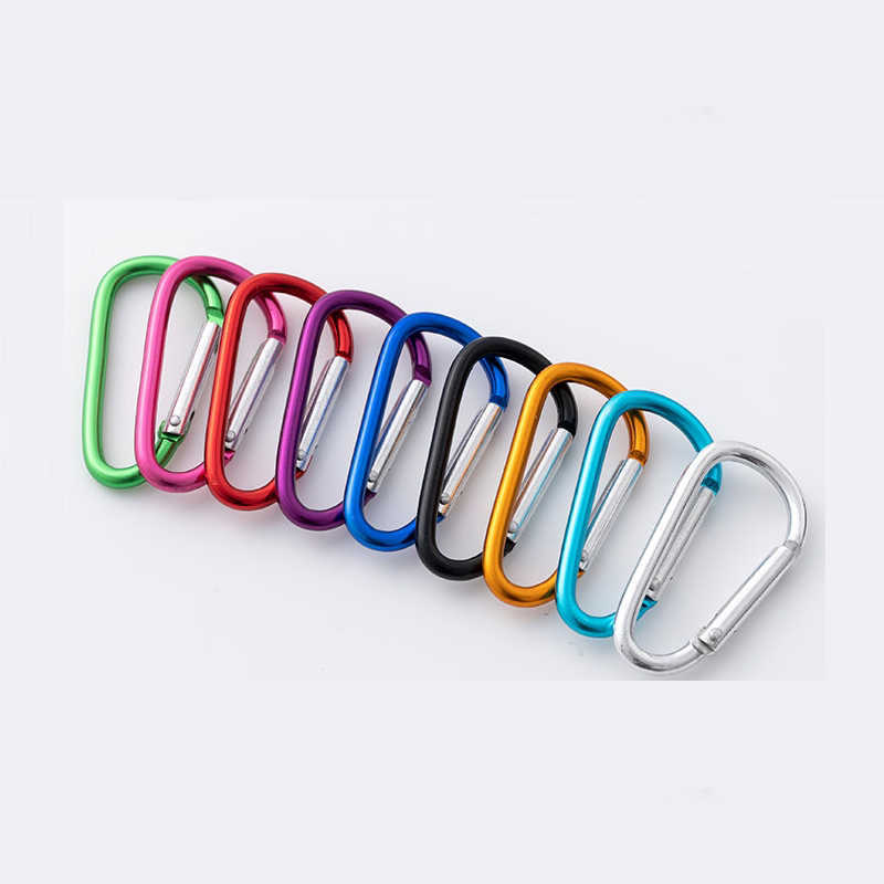 CARABINERS 10st D Shape Color Carabiners Aluminium Alloy Carabiner Spring Hook Outdoor Ryggsäck Camping Hooks Keychain Climbing Tools P230420