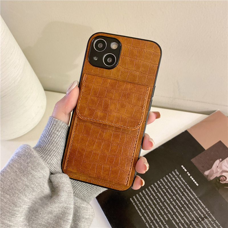 Krokodylowy wzór skórzany Vogue Case na iPhone 14 13 12 11 Pro Max XR XS 7 8 Plus SE2 SE2 Slim Pełna karta ochronna Aligator Aligator Portfel Portfet Wspornik tylny