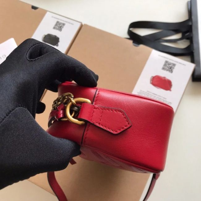Borsa a tracolla con catena scorrevole Flap Marmont Borse a tracolla Borse da donna Mini borsa Quilting Pochette in vera pelle Lettera di moda Hardware
